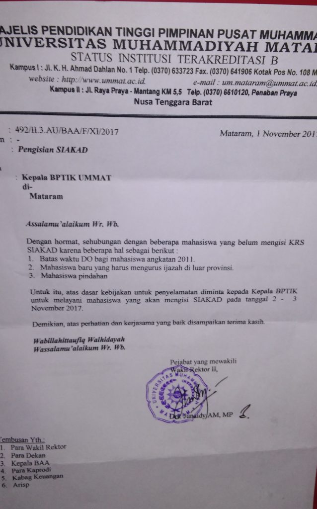 PERPANJANGAN PENGISIAN KRS 2017/2018
